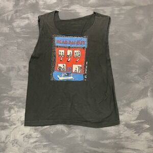 vintage Dead Dog Cafe sleeveless shirt mens large Black 1990s Thomas King